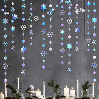 52 Ft  Iridescent Snowflake Winter Garland