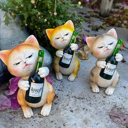 Tipsy Cat Garden Figurine