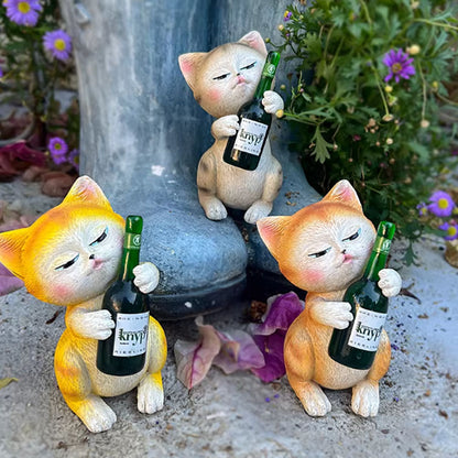 Tipsy Cat Garden Figurine