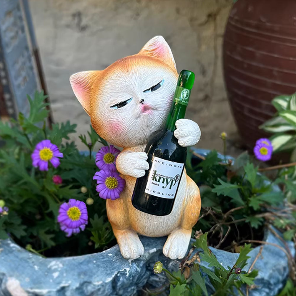 Tipsy Cat Garden Figurine