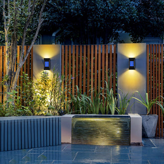 2 Pack - Solar Powered Up & Down Garden Wall Light
