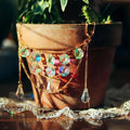 Crystal Suncatcher Plant Pot Charm - Outdoor Garden Planter Flower Pot Decoration