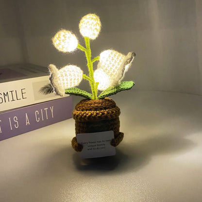 Handmade Crochet Potted Plant Light
