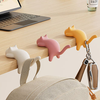 Set of 3 Adorable Cat Desk Edge Hooks