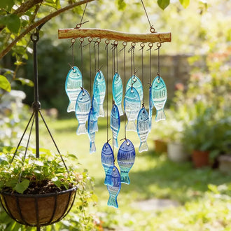 Ocean Glass Fish Wind Chime