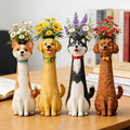 Hand Painted Dog Flower Vase