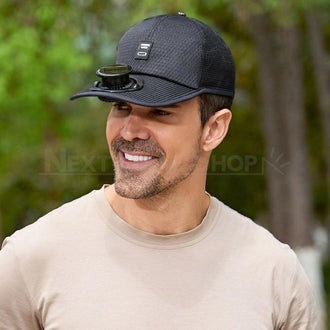 Breathable Mesh Sun Hat with Solar Fan