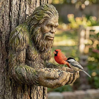 Hand Painted Bigfoot Wild Bird Feeder