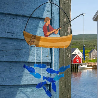 Handmade Fishing Boat Glass Wind Chime