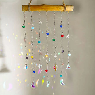 Crystal Star Moon Prism Bead Hanging Suncatcher