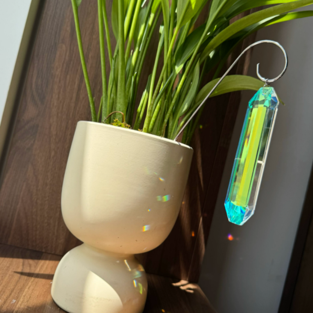 Iridescent Crystal Suncatcher Plant Stake - Potted Plant Home Garden Decor
