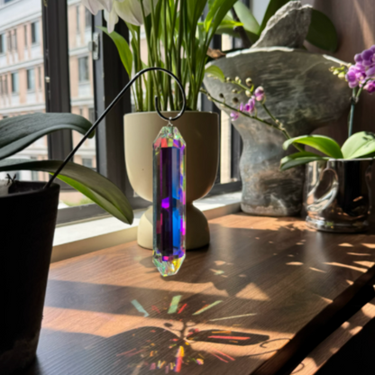 Iridescent Crystal Suncatcher Plant Stake - Potted Plant Home Garden Decor