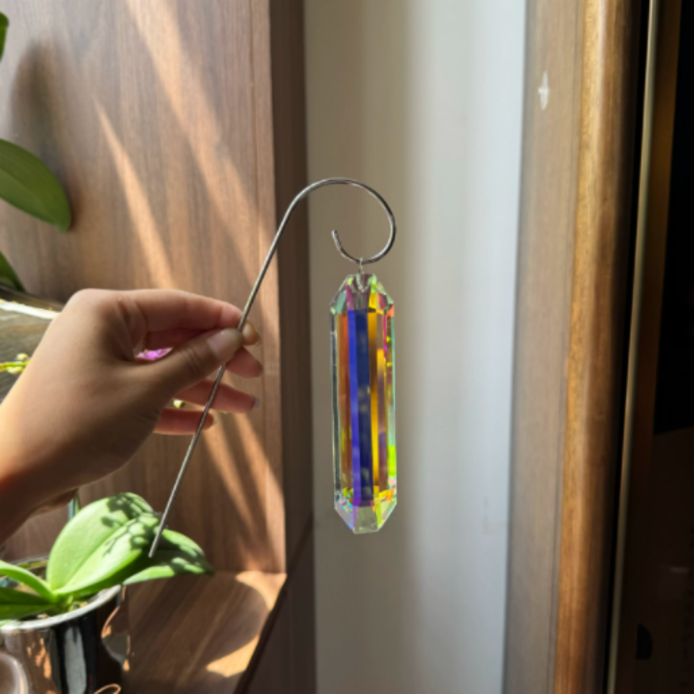 Iridescent Crystal Suncatcher Plant Stake - Potted Plant Home Garden Decor