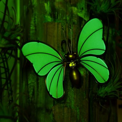 Glow in the Dark Green Butterfly Pot Hugger - Garden Yard Planter Edge Decor
