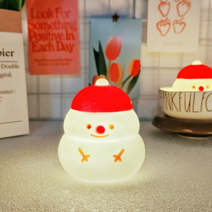 Adorable Christmas Snowman Night Light - Tabletop Holiday Decor Light