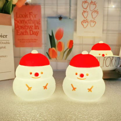 Adorable Christmas Snowman Night Light - Tabletop Holiday Decor Light