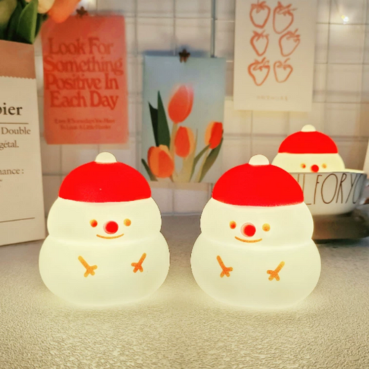 Adorable Christmas Snowman Night Light - Tabletop Holiday Decor Light