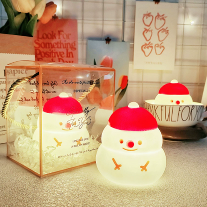 Adorable Christmas Snowman Night Light - Tabletop Holiday Decor Light