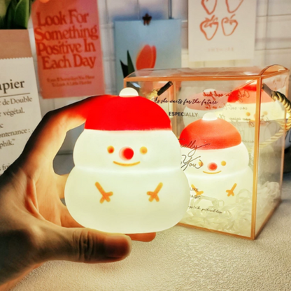 Adorable Christmas Snowman Night Light - Tabletop Holiday Decor Light