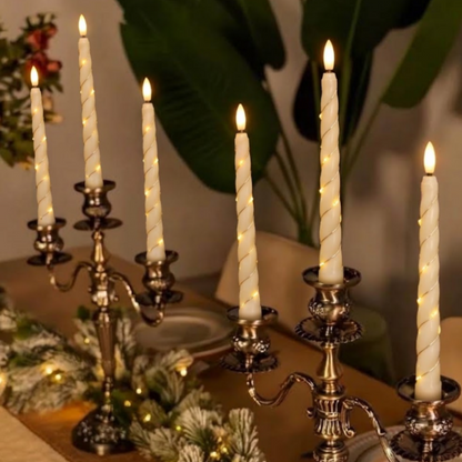 Battery Powered Flameless LED Taper Candle - 6 Pack,  Wedding Christmas Holiday Dinner Table Decor