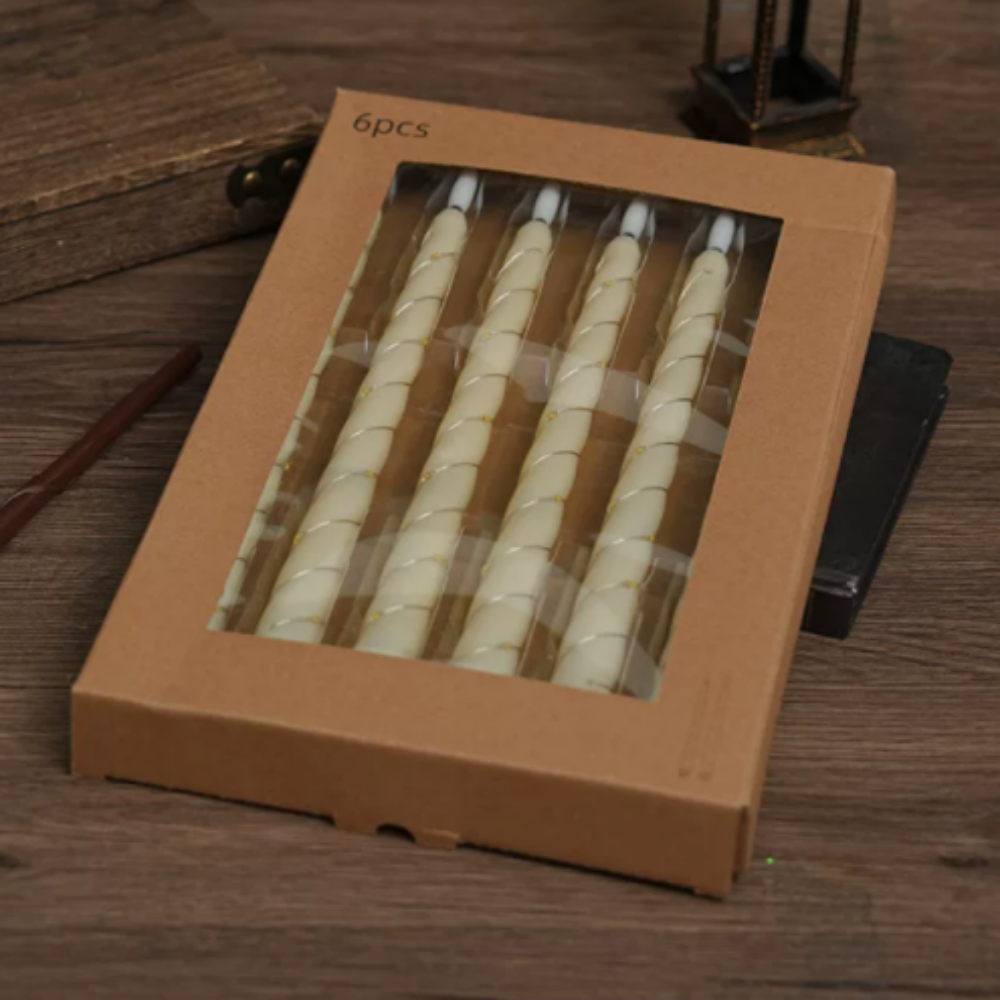 Battery Powered Flameless LED Taper Candle - 6 Pack,  Wedding Christmas Holiday Dinner Table Decor