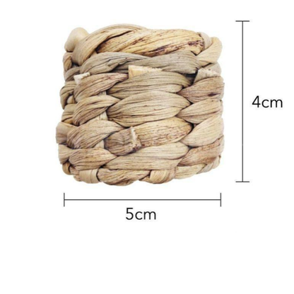 Handwoven Natural Rattan Napkin Ring Set