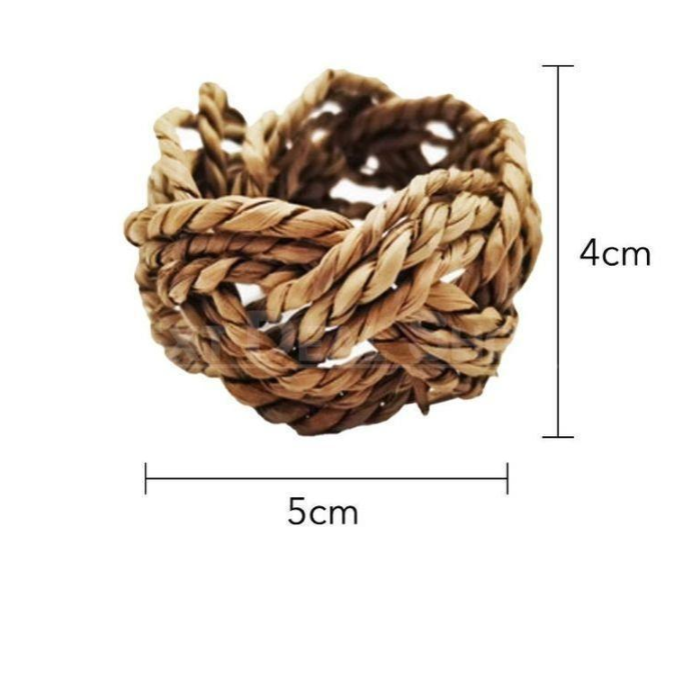 Handwoven Natural Rattan Napkin Ring Set