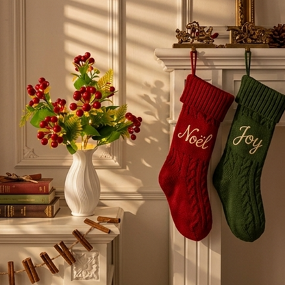 Battery Powered Lighted Christmas Red Berry Bouquet - Vase Filler Indoor Holiday Home Decor