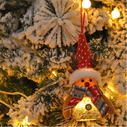 Christmas LED Light Up Hanging Ornament - Xmas Tree Home Holiday Hanging Festive Decor