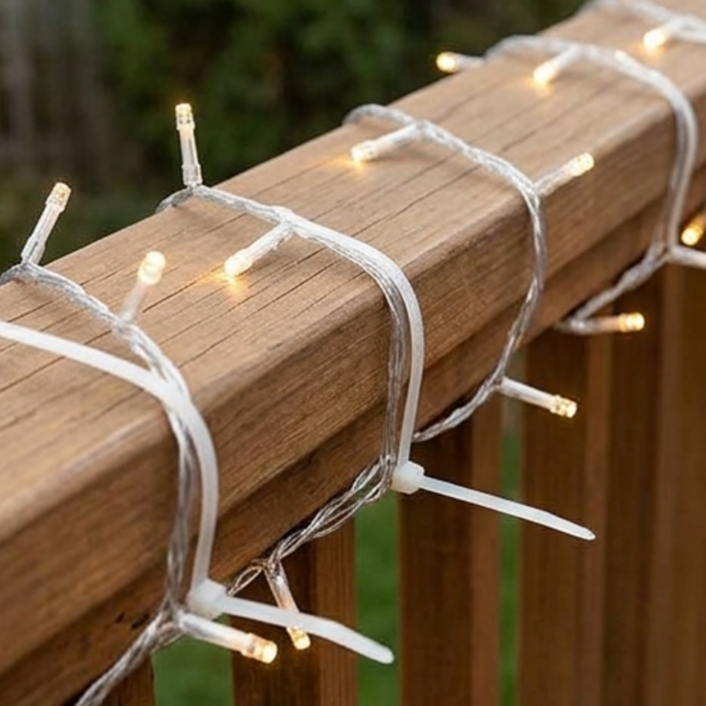 Self Locking Nylon Zip Ties - 100 Pcs, 7.9 Inch, String Lights Garden Plant Support Wire Cable Management