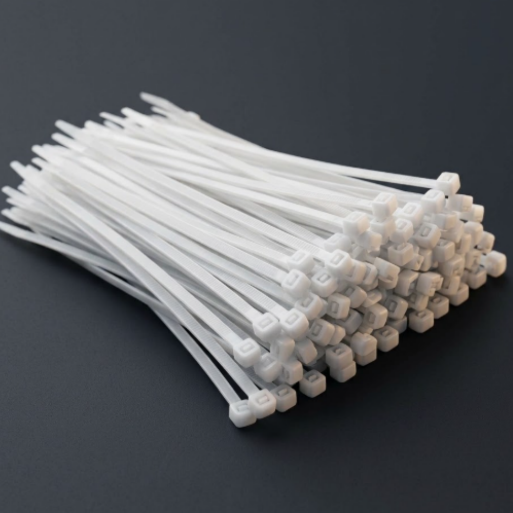 Self Locking Nylon Zip Ties - 100 Pcs, 7.9 Inch, String Lights Garden Plant Support Wire Cable Management