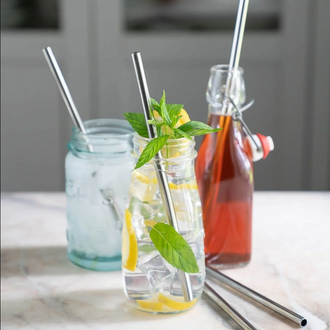 Eco-friendly Dishwasher Safe Stainless Steel Straw Set