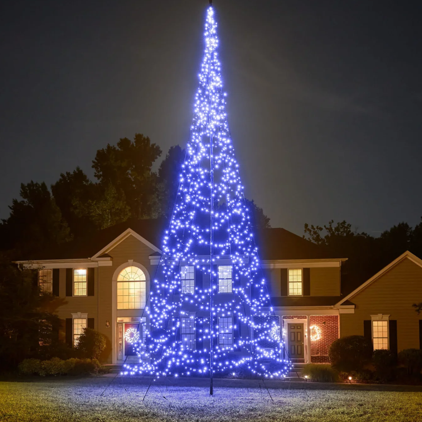 Solar Powered Blue Fairy LED String Lights - 100 LED, Weatherproof Outdoor Holiday Garden Party Decor Lighting