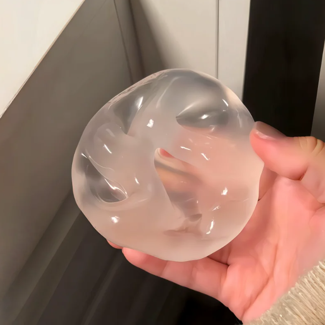 Glow In the Dark Coconut Oil Squishy Stress Relief Ball - Novelty Sensory Toy Gift