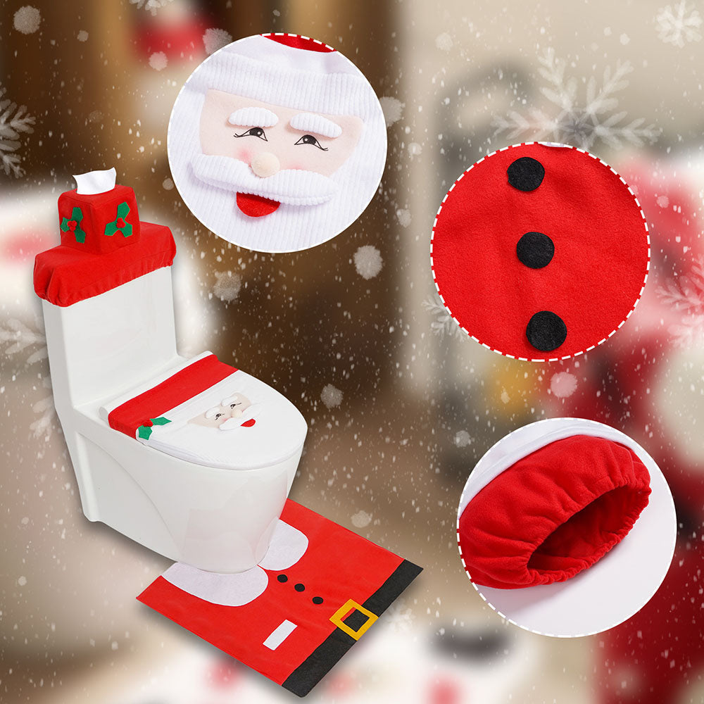 Set of 3 Christmas Santa Bathroom Toilet Decor-Next Deal Shop-Next Deal Shop