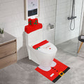 Set of 3 Christmas Santa Bathroom Toilet Decor - Restroom Xmas Holiday Funny Decor