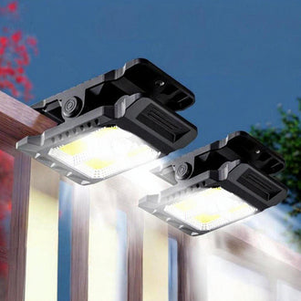 Solar Powered Clip On Motion Sensor LED Light - Weatherproof Outdoor Patio Garden Lighting