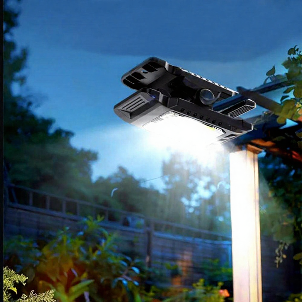 Solar Powered Clip On Motion Sensor LED Light - Weatherproof Outdoor Patio Garden Lighting