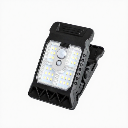 Solar Powered Clip On Motion Sensor LED Light - Weatherproof Outdoor Patio Garden Lighting