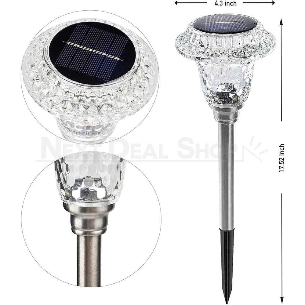 Solar Powered Crystal Glass Lawn Stake Light-View 5-Next Deal Shop