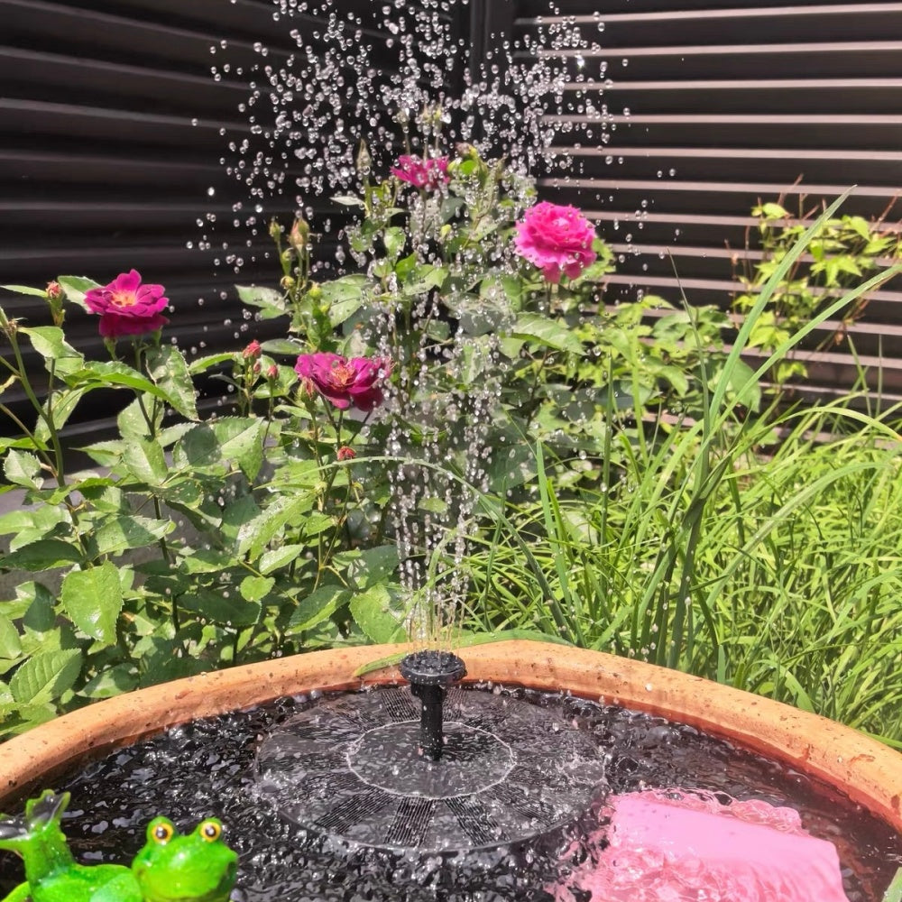 Free Standing Floating Solar Powered Water Fountain Pump for Bird Bath - Yard Garden Pond Outdoor Backyard Landscape Water Decor