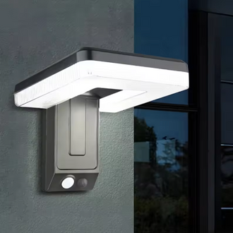 Solar Powered Foldable Motion Sensor LED Wall Light - Weatherproof Outdoor Patio Exterior Lighting