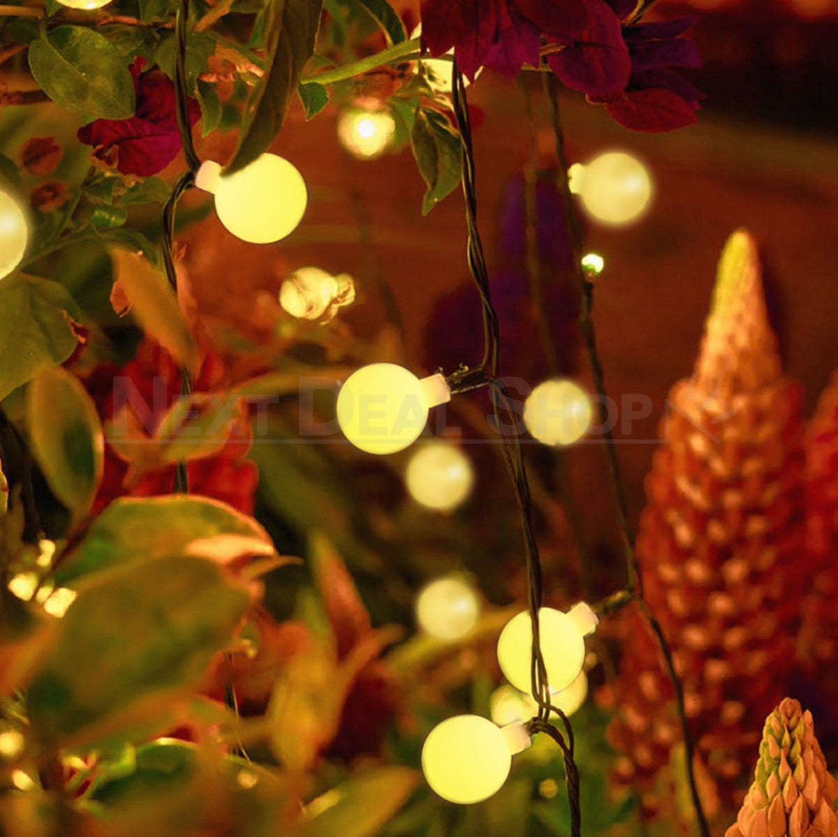 Solar-Powered LED Globe Outdoor String Light (50 LED)-NDS Shop-Next Deal Shop