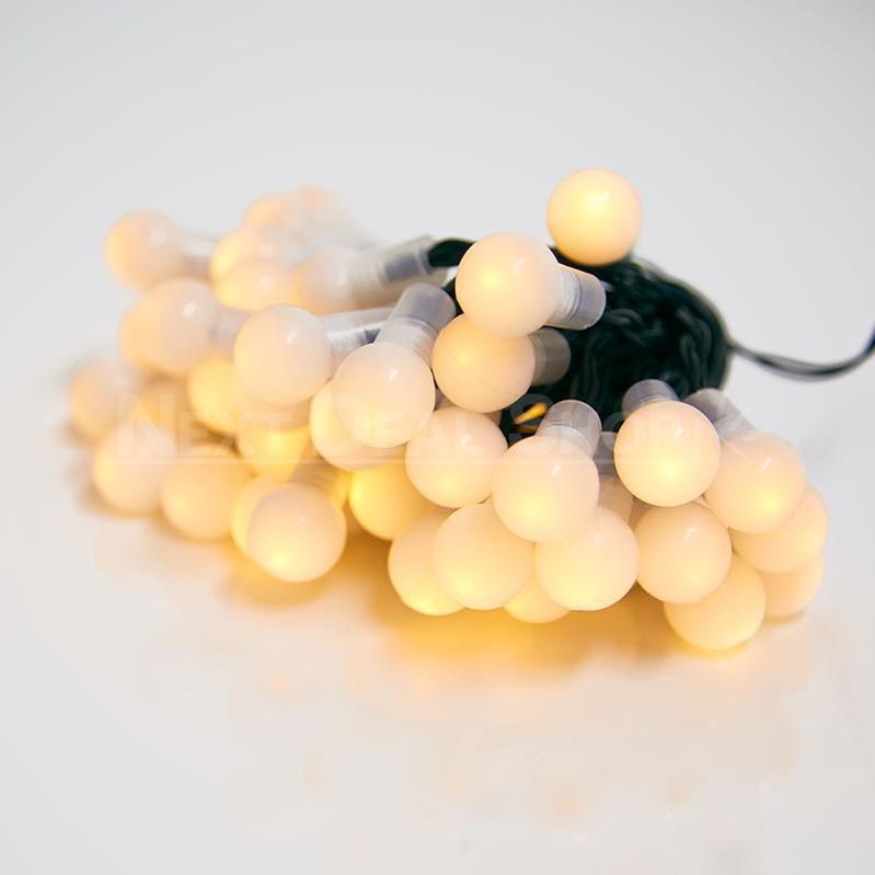 Solar-Powered LED Globe Outdoor String Light (50 LED)-NDS Shop-Warm-White-Next Deal Shop