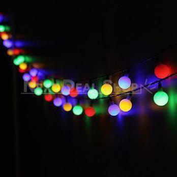 Solar-Powered LED Globe String Lights (Warm-White and Multi-Color Available)-Multi-Color-View 6-Next Deal Shop