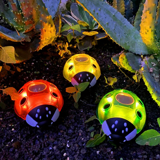 Solar Powered LED Ladybug Garden Light - Waterproof Outdoor Lawn Patio Garden Lighting