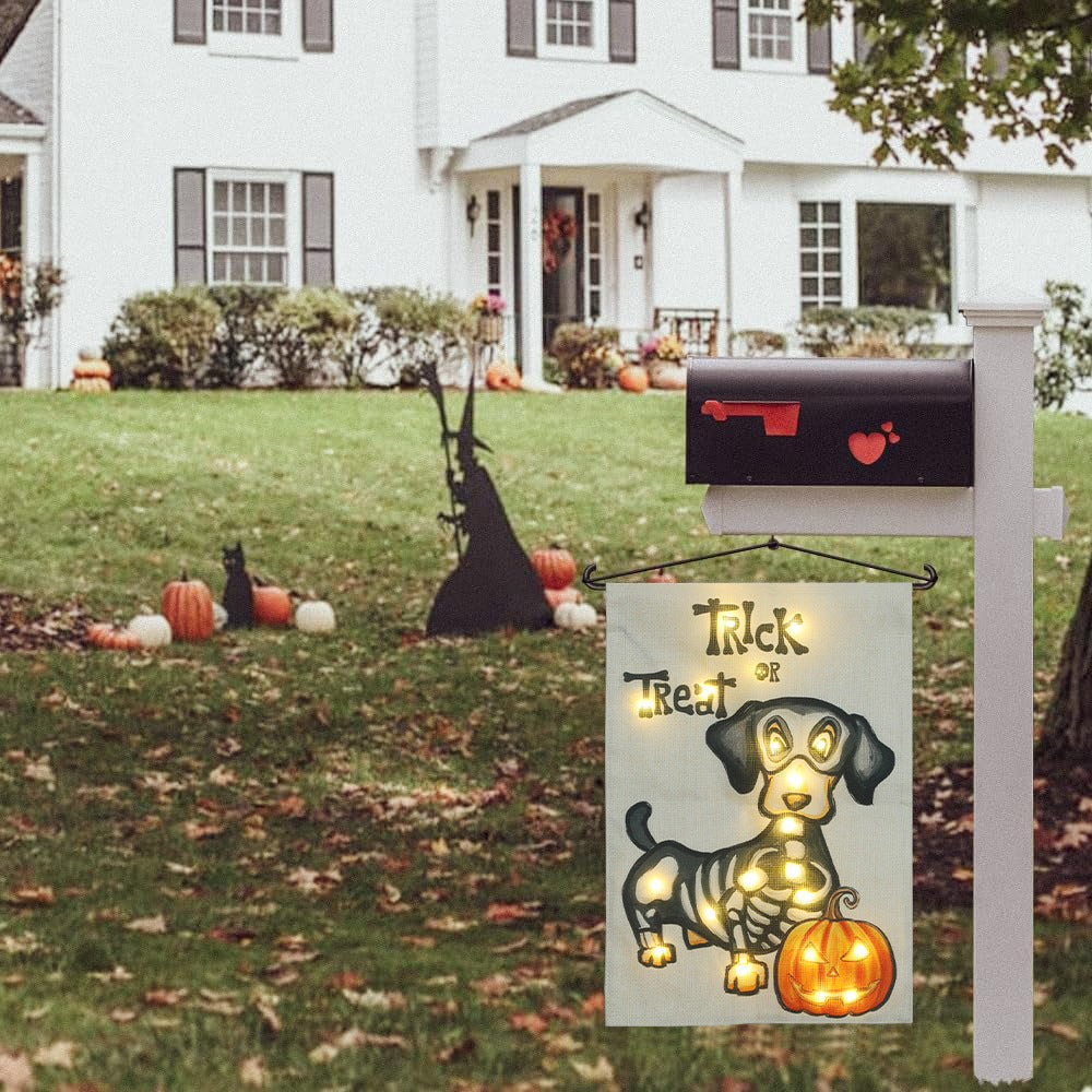 Solar Powered Led Pumpkin Puppy Garden Flag-Next Deal Shop-Next Deal Shop
