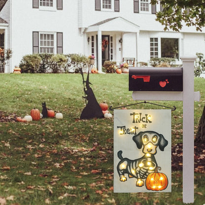 Solar Powered Led Pumpkin Puppy Garden Flag-Next Deal Shop-Next Deal Shop