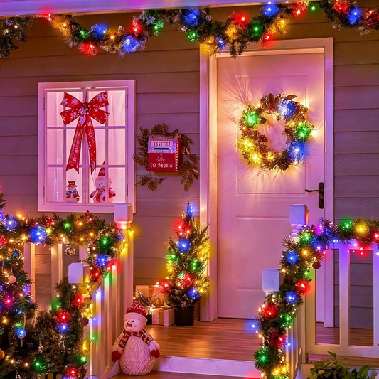 Solar Powered Multicolor LED Fairy String Lights  -  Weatherproof Patio & Tree Accent Lighting