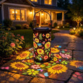Solar Powered Multicolor LED Sunflower Metal Lantern  -  Weatherproof Patio & Deck Lighting